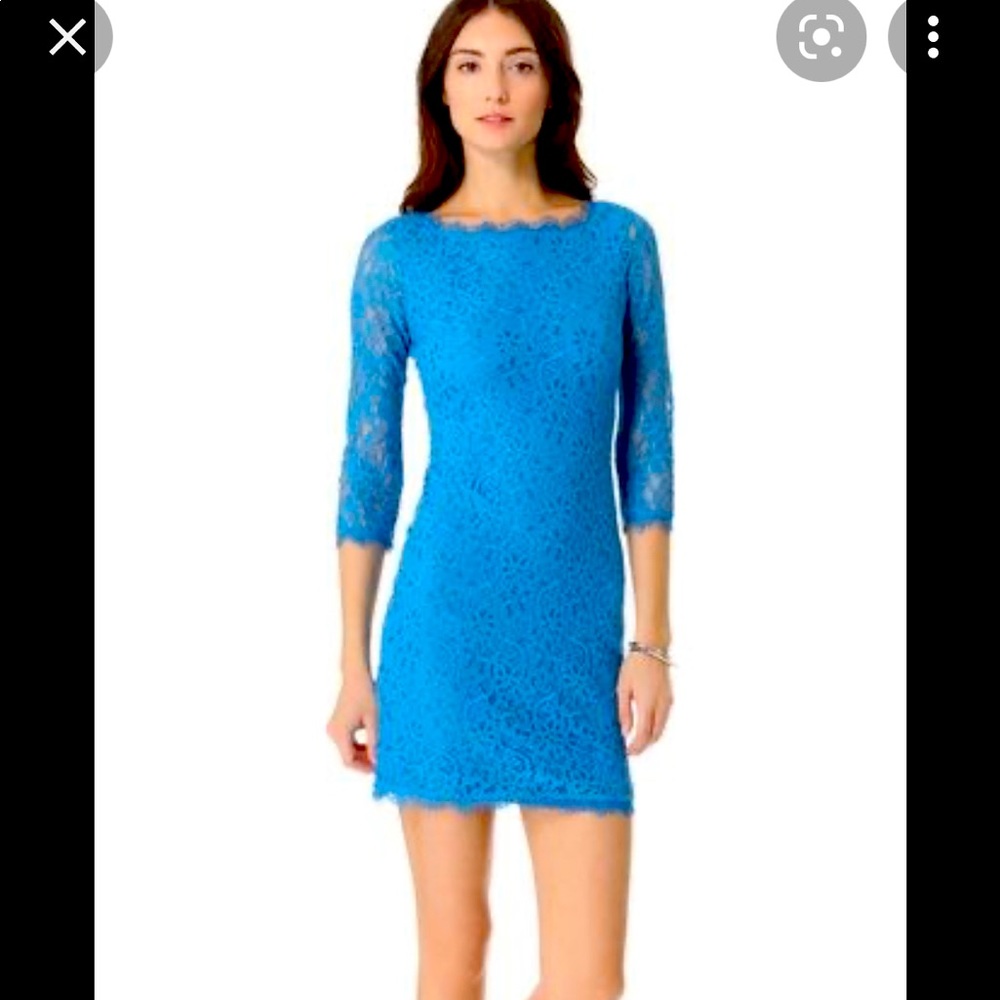 DVF zarita blue lace dress